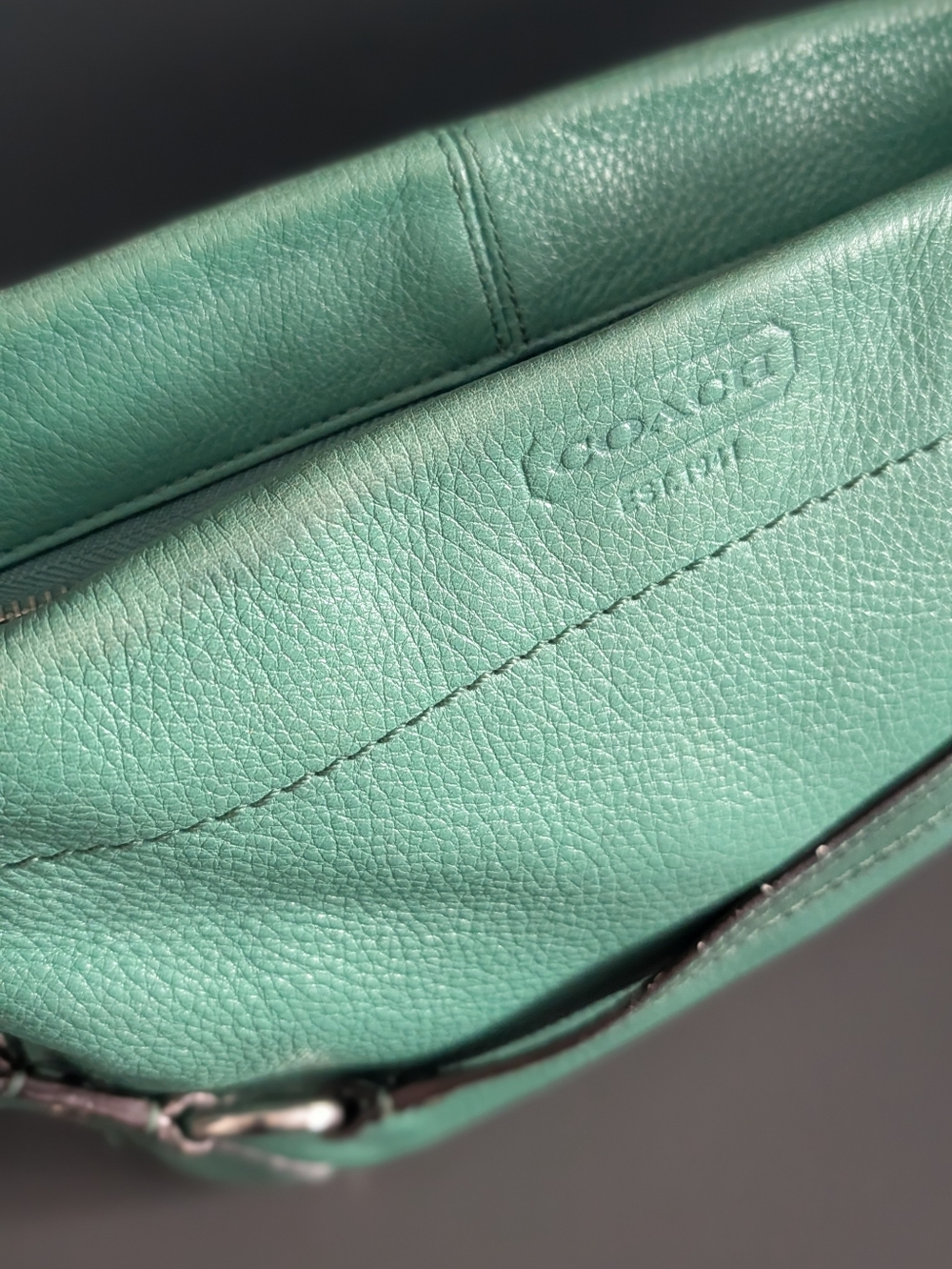 Coach Carly Mint Green Leather Bag - COA INCLUDED - Style F15251 - Picture 6 of 14